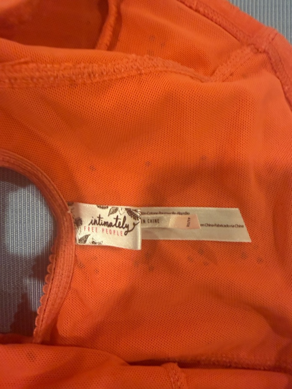 Intimately free people Bright Orange Eyelet Cropped Cami Top XS - Picture 3 of 3
